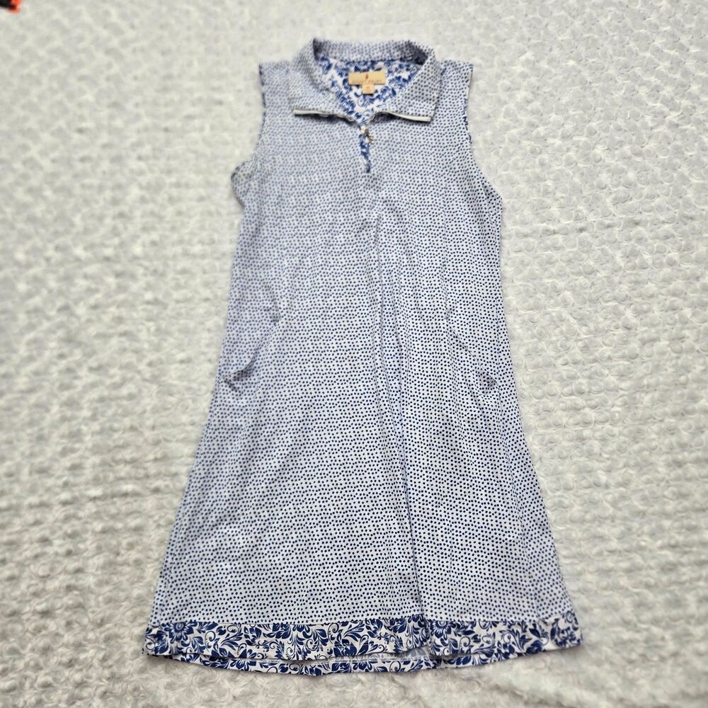 Sport Haley Golf Dress Womens XS Blue Geometric Sleeveless Stretch